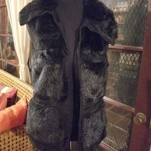 Rachel Zoe Black Faux Fur Vest